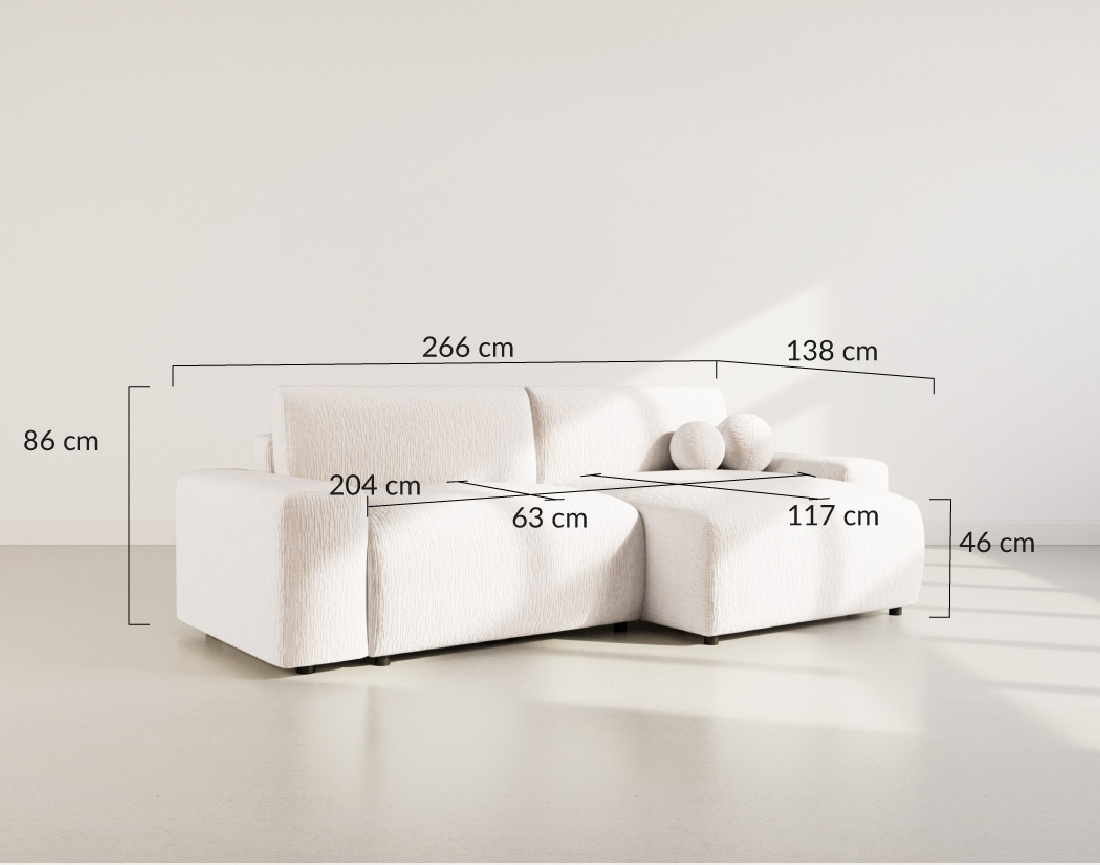 Canapé d'angle réversible 4 places convertible avec coffre en velours gaufré Constance