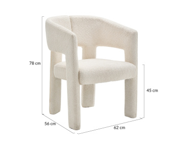 Fauteuil en tissu bouclette Gaspard