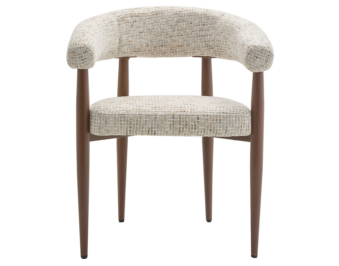 Fauteuil Nour en tissu moucheté – Style mid-century & confort au quotidien