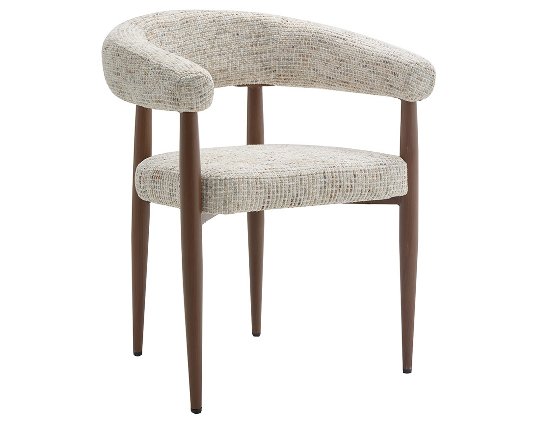 Fauteuil Nour en tissu moucheté – Style mid-century & confort au quotidien