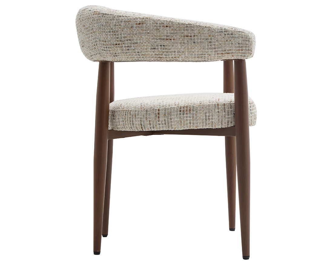 Fauteuil Nour en tissu moucheté – Style mid-century & confort au quotidien