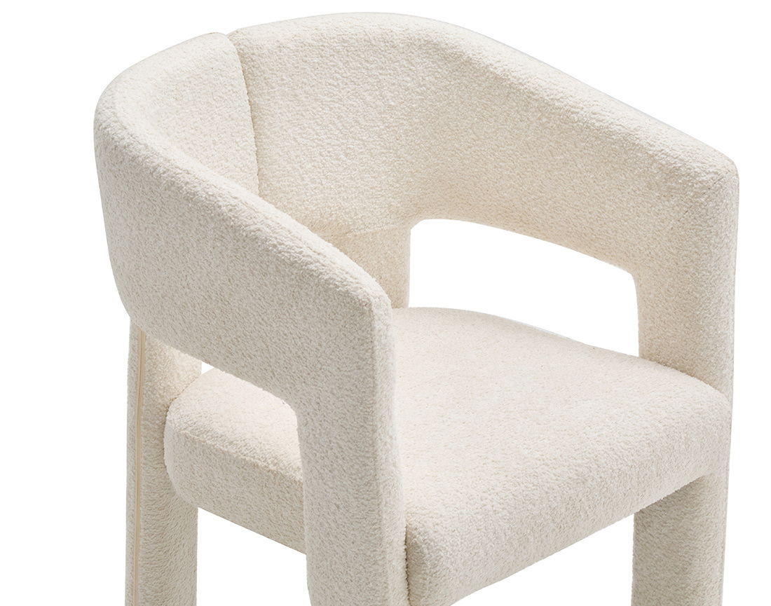 Lot de 2 fauteuils en tissu bouclette Gaspard
