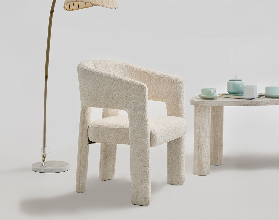 Lot de 2 fauteuils en tissu bouclette Gaspard