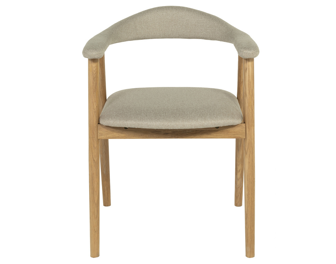 Lot de 2 chaises en chêne massif et tissu Lore