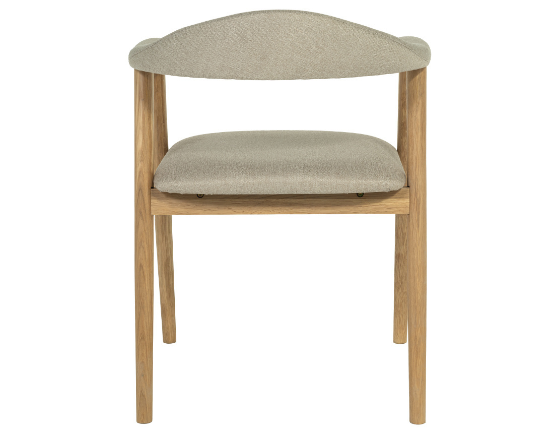 Lot de 2 chaises en chêne massif et tissu Lore