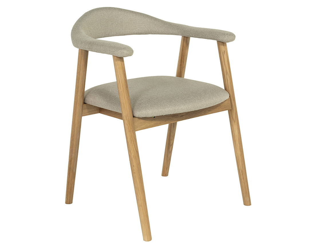Lot de 2 chaises en chêne massif et tissu Lore