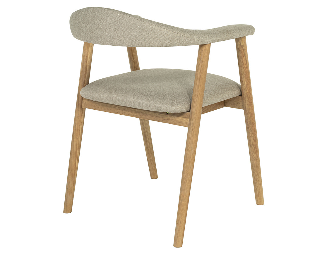 Lot de 2 chaises en chêne massif et tissu Lore