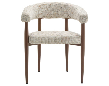 Lot de 2 fauteuils en tissu moucheté pieds en métal effet bois Nour