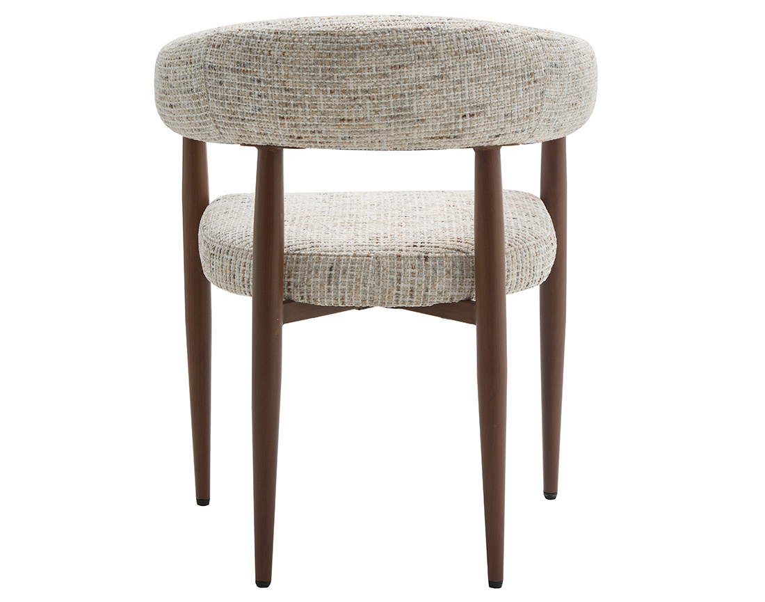 Lot de 2 fauteuils en tissu moucheté pieds en métal effet bois Nour