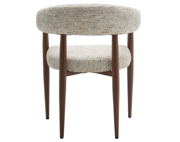 Lot de 2 fauteuils en tissu moucheté pieds en métal effet bois Nour