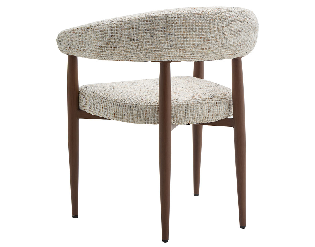 Lot de 2 fauteuils en tissu moucheté pieds en métal effet bois Nour