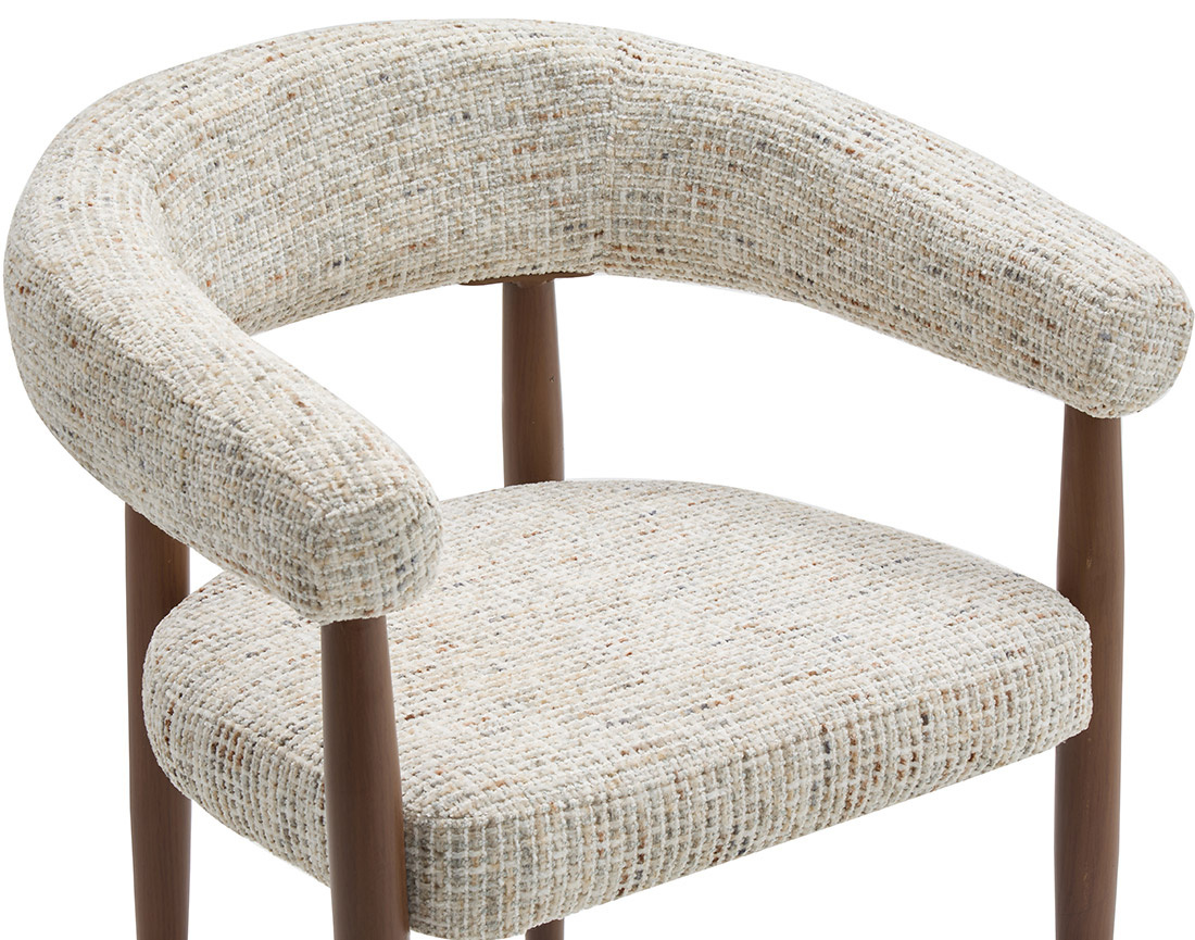 Lot de 2 fauteuils en tissu moucheté pieds en métal effet bois Nour