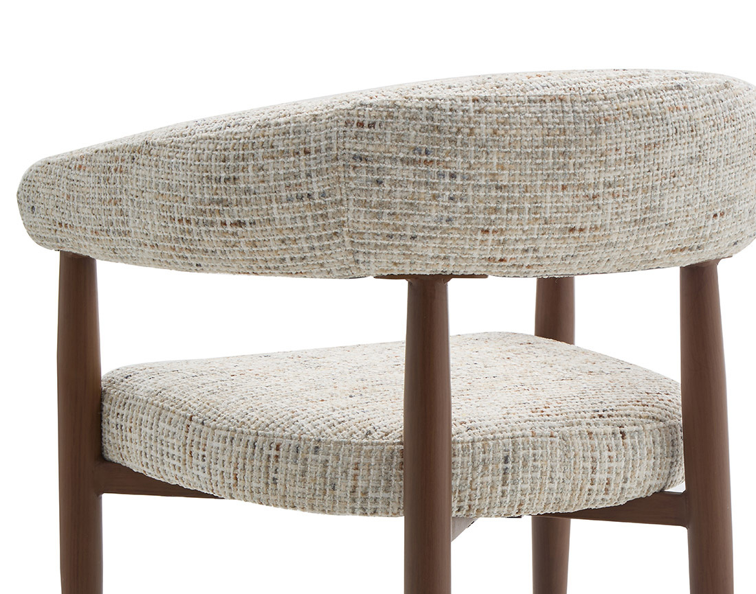 Lot de 2 fauteuils en tissu moucheté pieds en métal effet bois Nour