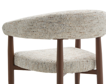 Lot de 2 fauteuils en tissu moucheté pieds en métal effet bois Nour