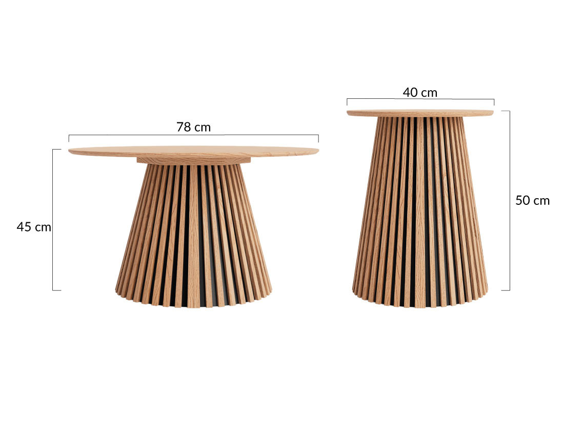 Ensemble table basse et bout de canapé Freya