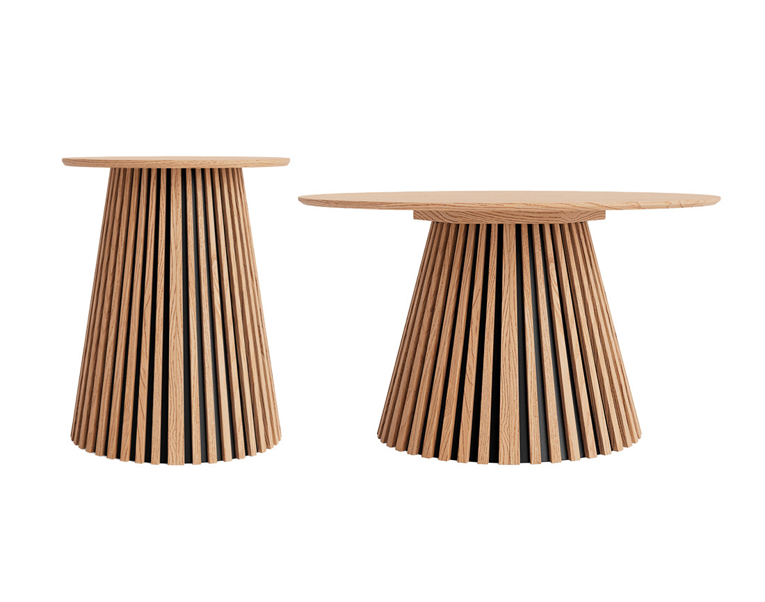 Ensemble table basse et bout de canapé Freya