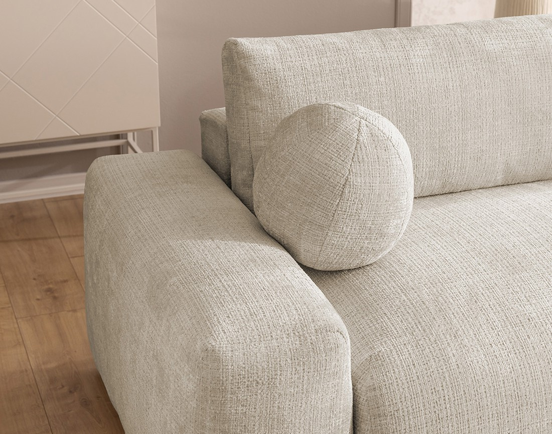 Canapé d'angle réversible 4 places convertible avec coffre en velours texturé Constance