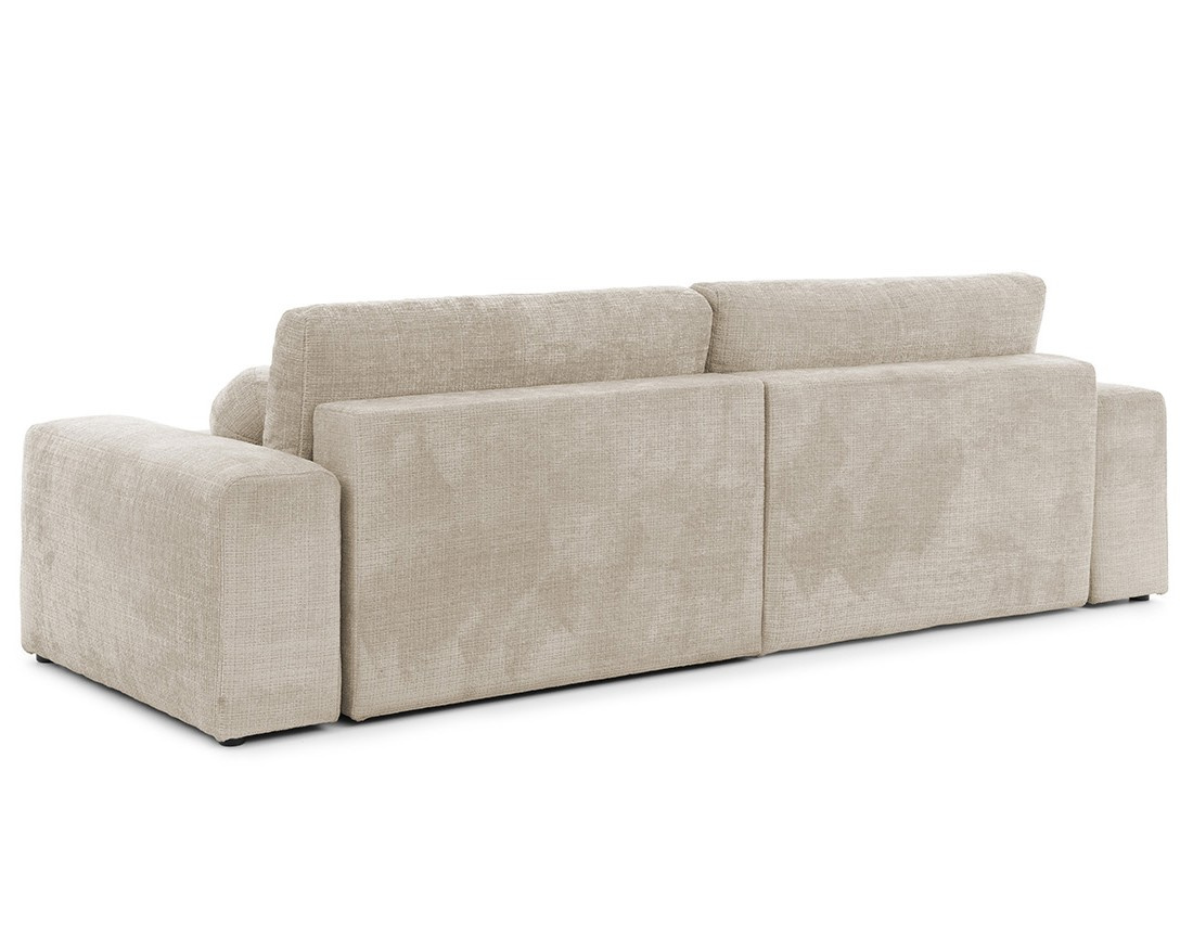 Canapé d'angle réversible 4 places convertible avec coffre en velours texturé Constance