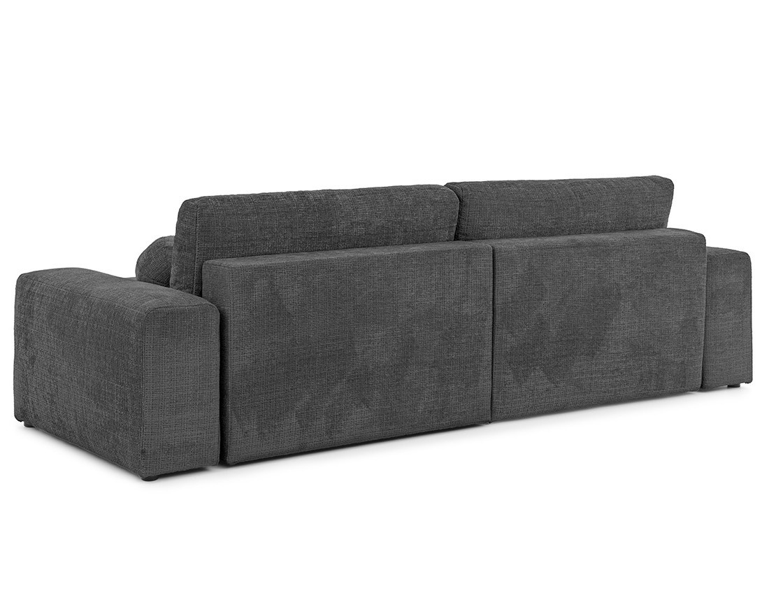 Canapé d'angle réversible 4 places convertible avec coffre en velours texturé Constance