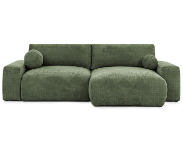 Canapé d'angle réversible 4 places convertible avec coffre en velours texturé Constance