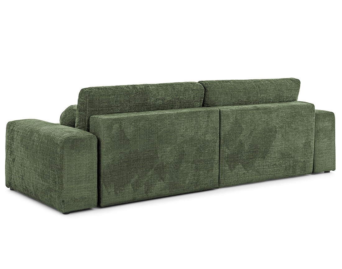 Canapé d'angle réversible 4 places convertible avec coffre en velours texturé Constance