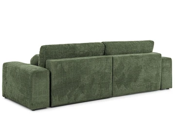 Canapé d'angle réversible 4 places convertible avec coffre en velours texturé Constance