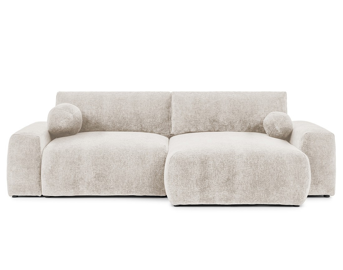 Canapé d'angle réversible 4 places convertible avec coffre en velours relief Constance