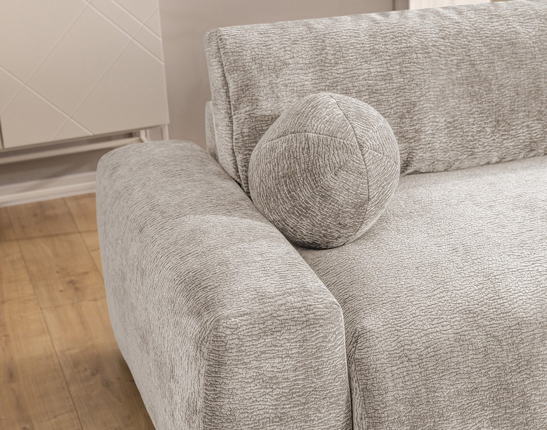 Canapé d'angle réversible 4 places convertible avec coffre en velours relief Constance