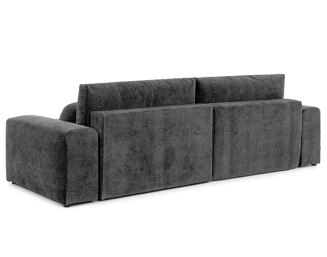 Canapé d'angle réversible 4 places convertible avec coffre en velours relief Constance