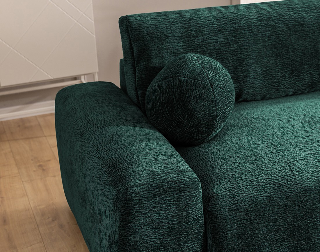 Canapé d'angle réversible 4 places convertible avec coffre en velours relief Constance