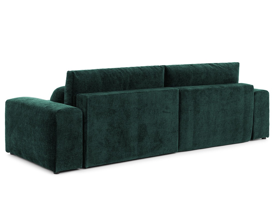 Canapé d'angle réversible 4 places convertible avec coffre en velours relief Constance