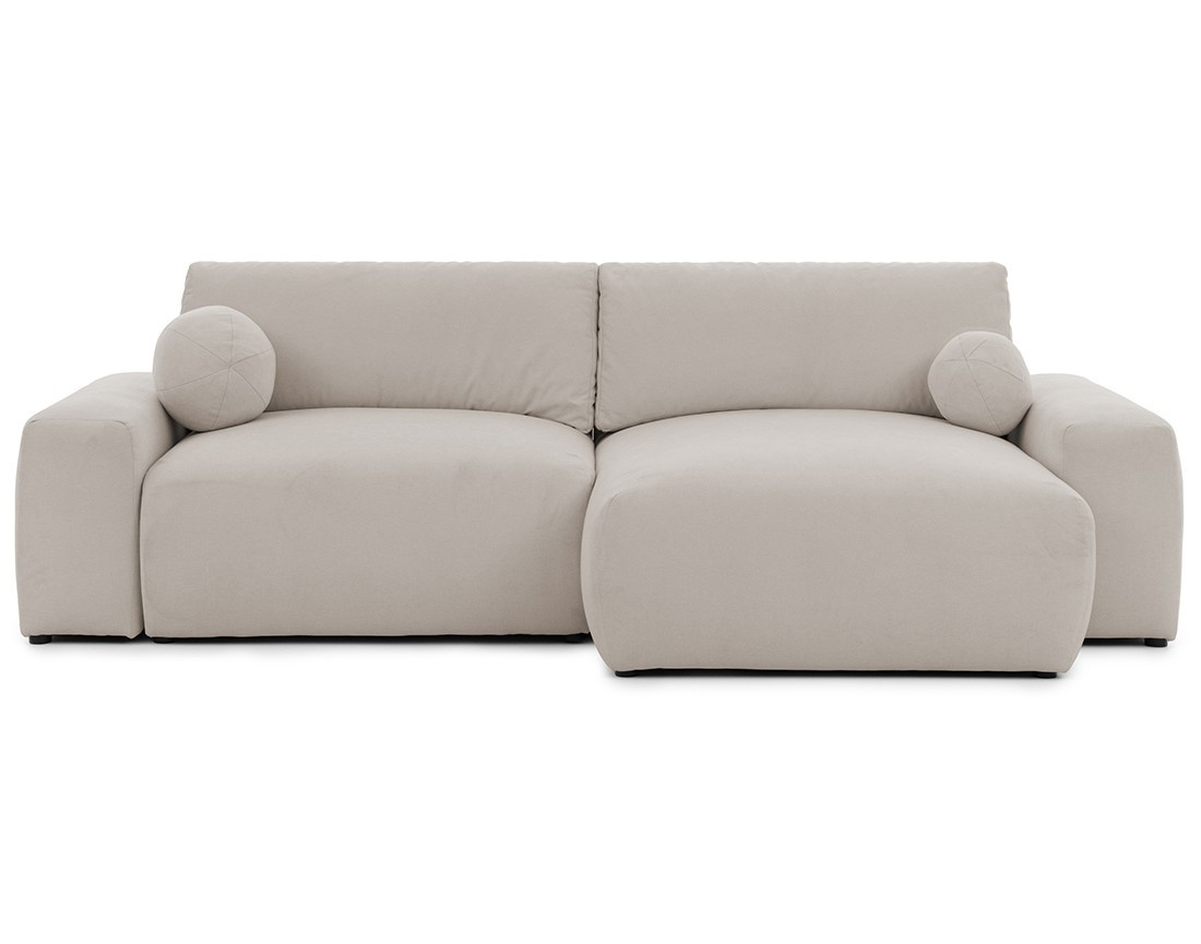 Canapé d'angle réversible 4 places convertible avec coffre en tissu Constance