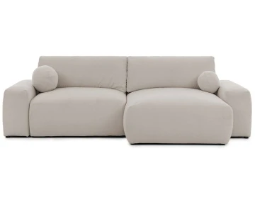 Canapé d'angle réversible 4 places convertible avec coffre en tissu Constance