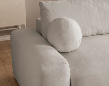 Canapé d'angle réversible 4 places convertible avec coffre en tissu Constance