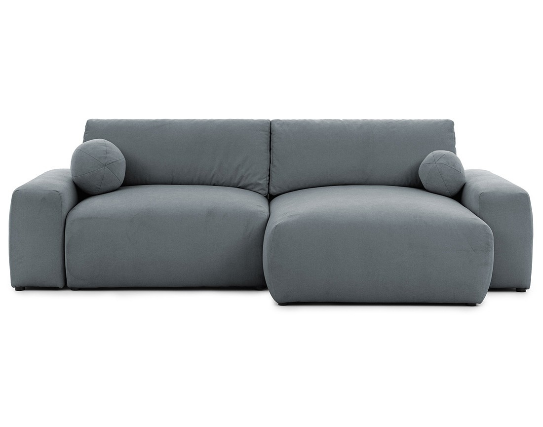 Canapé d'angle réversible 4 places convertible avec coffre en tissu Constance