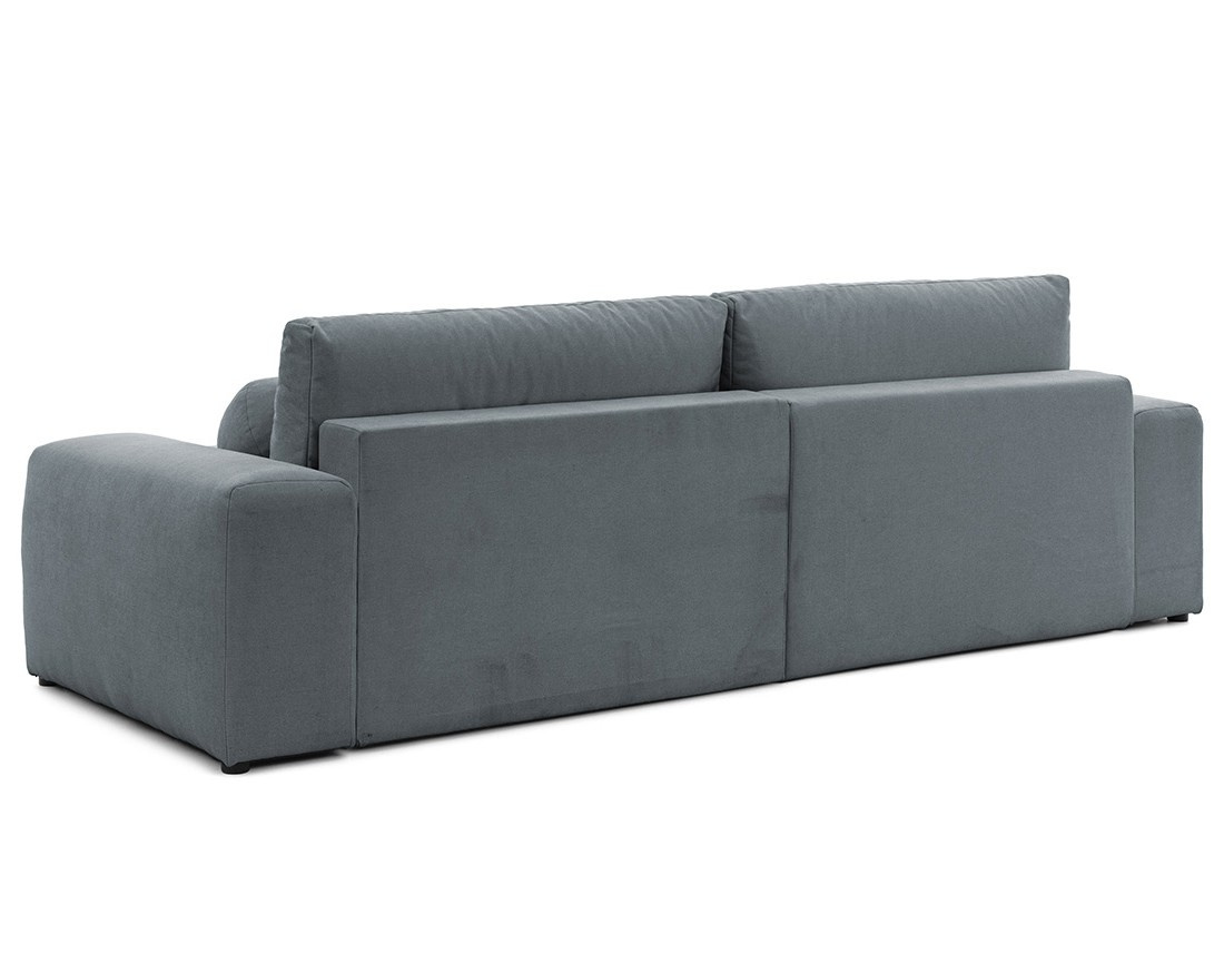 Canapé d'angle réversible 4 places convertible avec coffre en tissu Constance