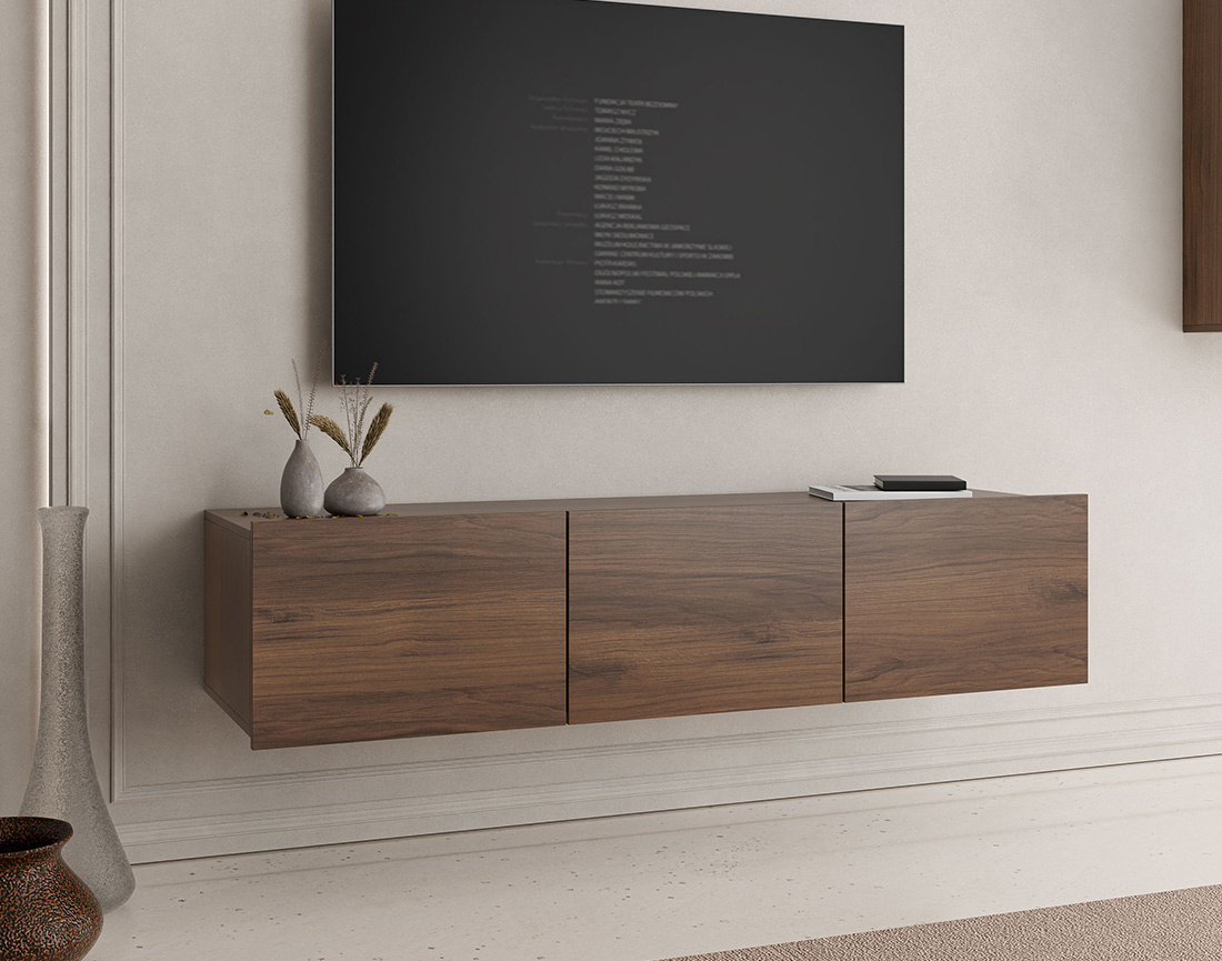 Meuble tv modulable 150 cm 3 portes Alix