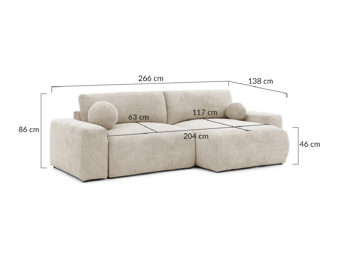 Canapé d'angle réversible 4 places convertible avec coffre en velours texturé Constance