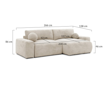 Canapé d'angle réversible 4 places convertible avec coffre en velours texturé Constance