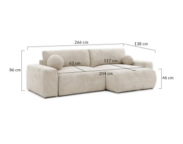Canapé d'angle réversible 4 places convertible avec coffre en velours texturé Constance
