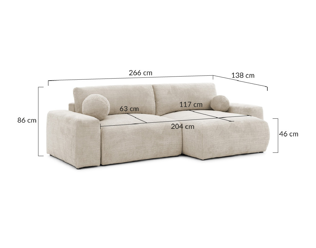 Canapé d'angle réversible 4 places convertible avec coffre en velours relief Constance