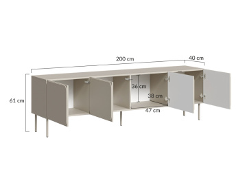 Meuble tv Elvis 200 cm 4 portes