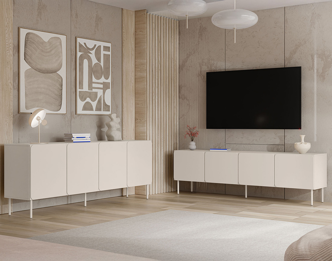 Buffet bas Elvis 200 cm 4 portes