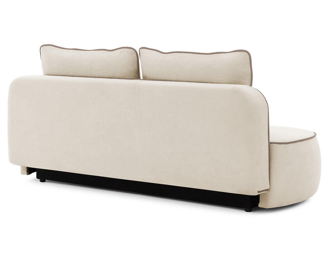 Canapé droit Laurine 3 places convertible avec coffre en velours