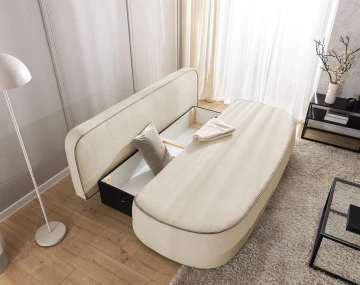 Canapé droit Laurine 3 places convertible avec coffre en velours