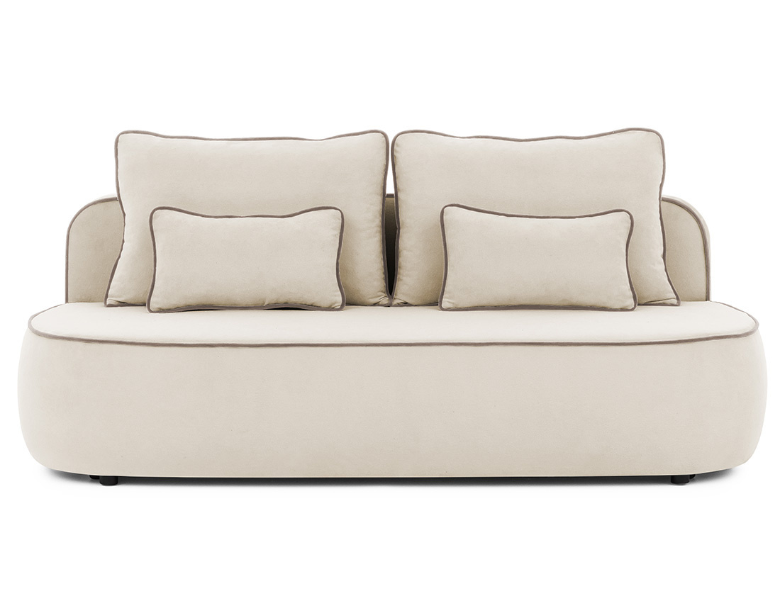 Canapé droit Laurine 3 places convertible avec coffre en velours