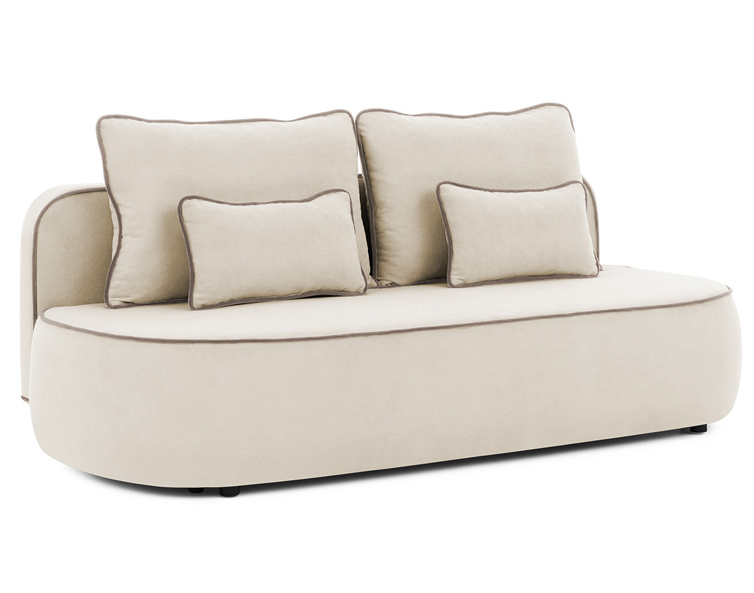 Canapé droit Laurine 3 places convertible avec coffre en velours