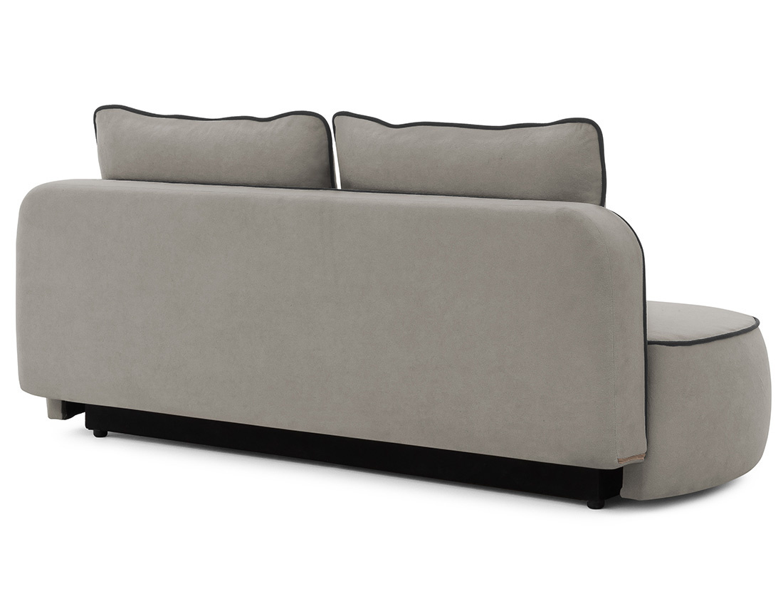 Canapé droit Laurine 3 places convertible avec coffre en velours