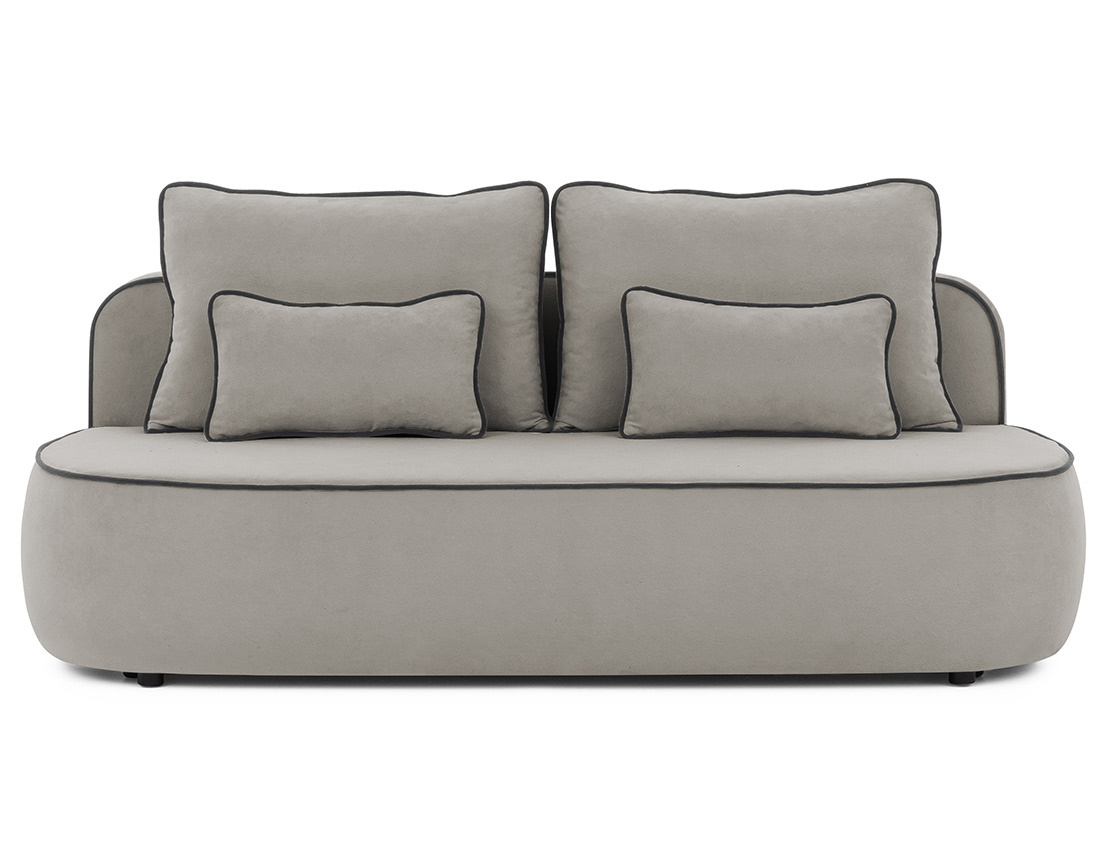 Canapé droit Laurine 3 places convertible avec coffre en velours