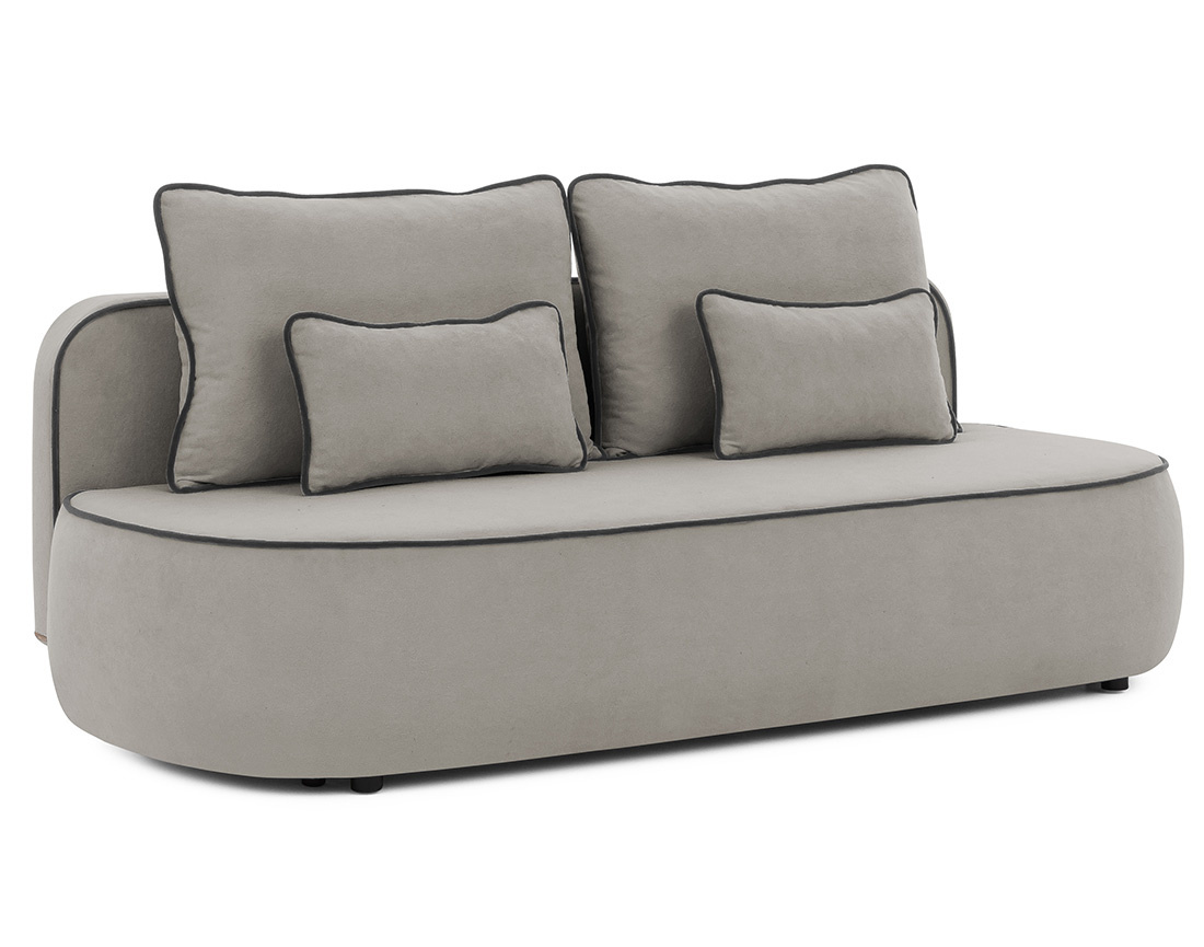 Canapé droit Laurine 3 places convertible avec coffre en velours